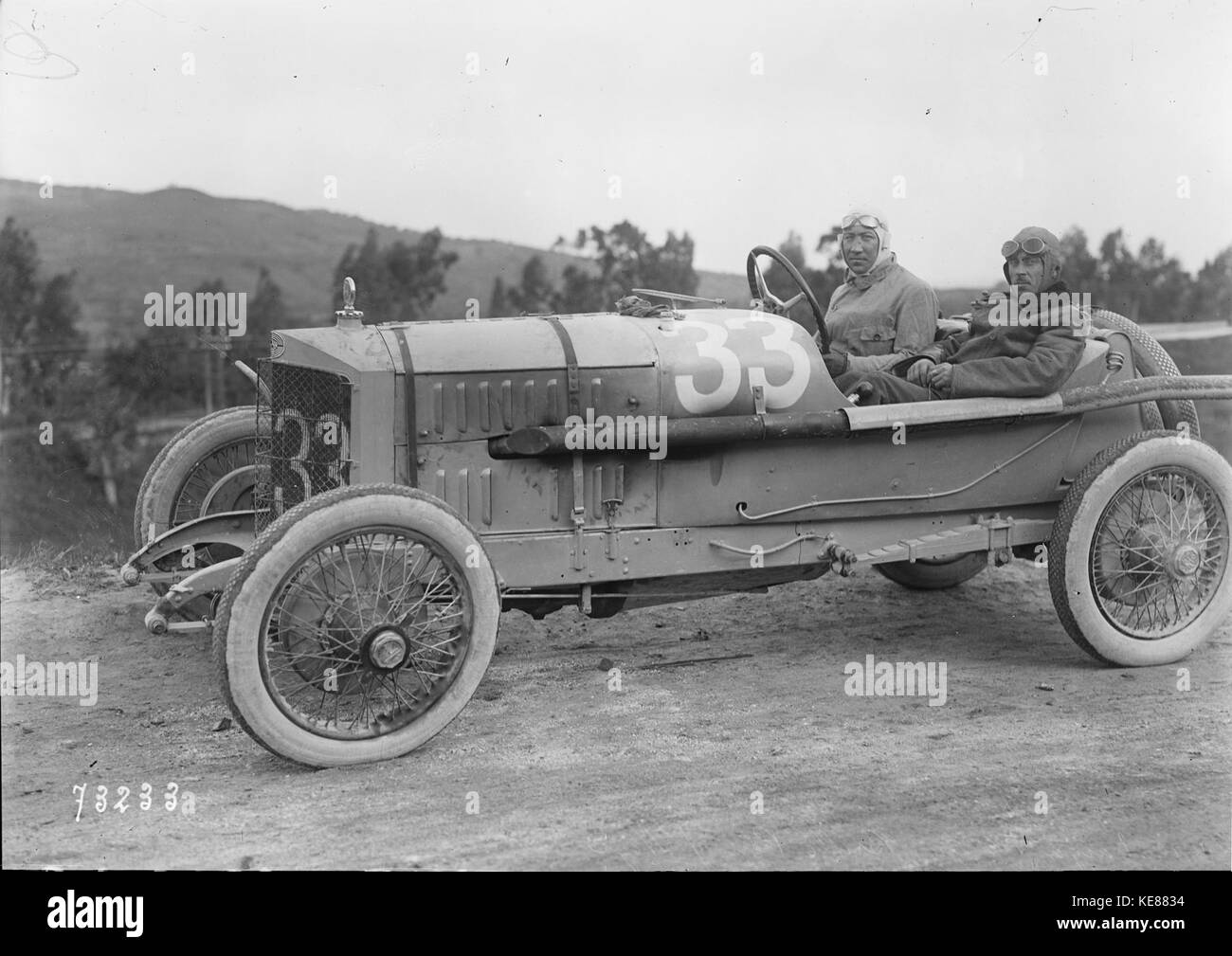 Gastone Brilli Peri nahm 1922 an der Targa Florio Teil und fuhr in seinem Steyr, einer der ältesten Automobilrennen Italiens. Stockfoto