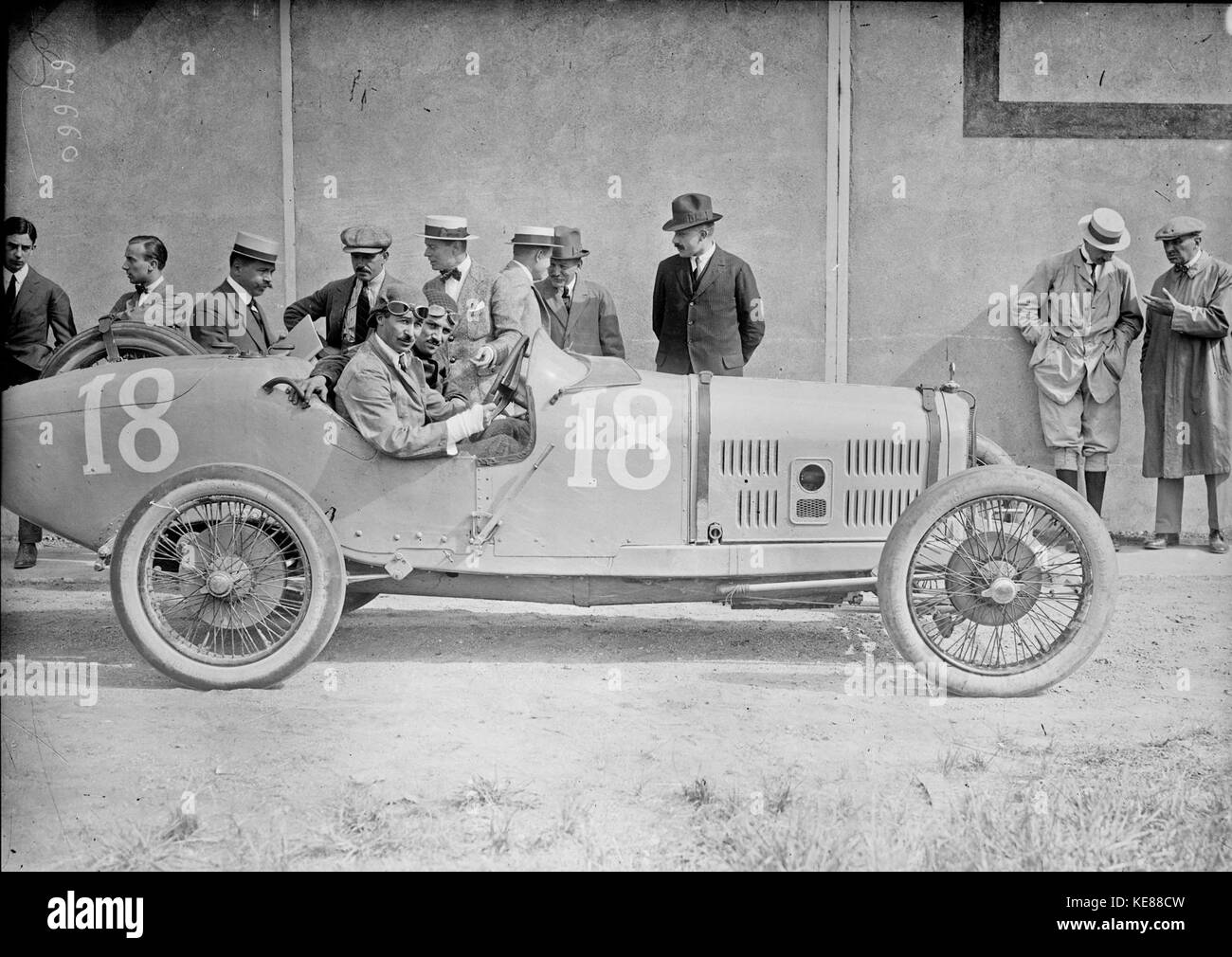 Jules Goux beim Grand Prix von Frankreich 1921 Stockfoto