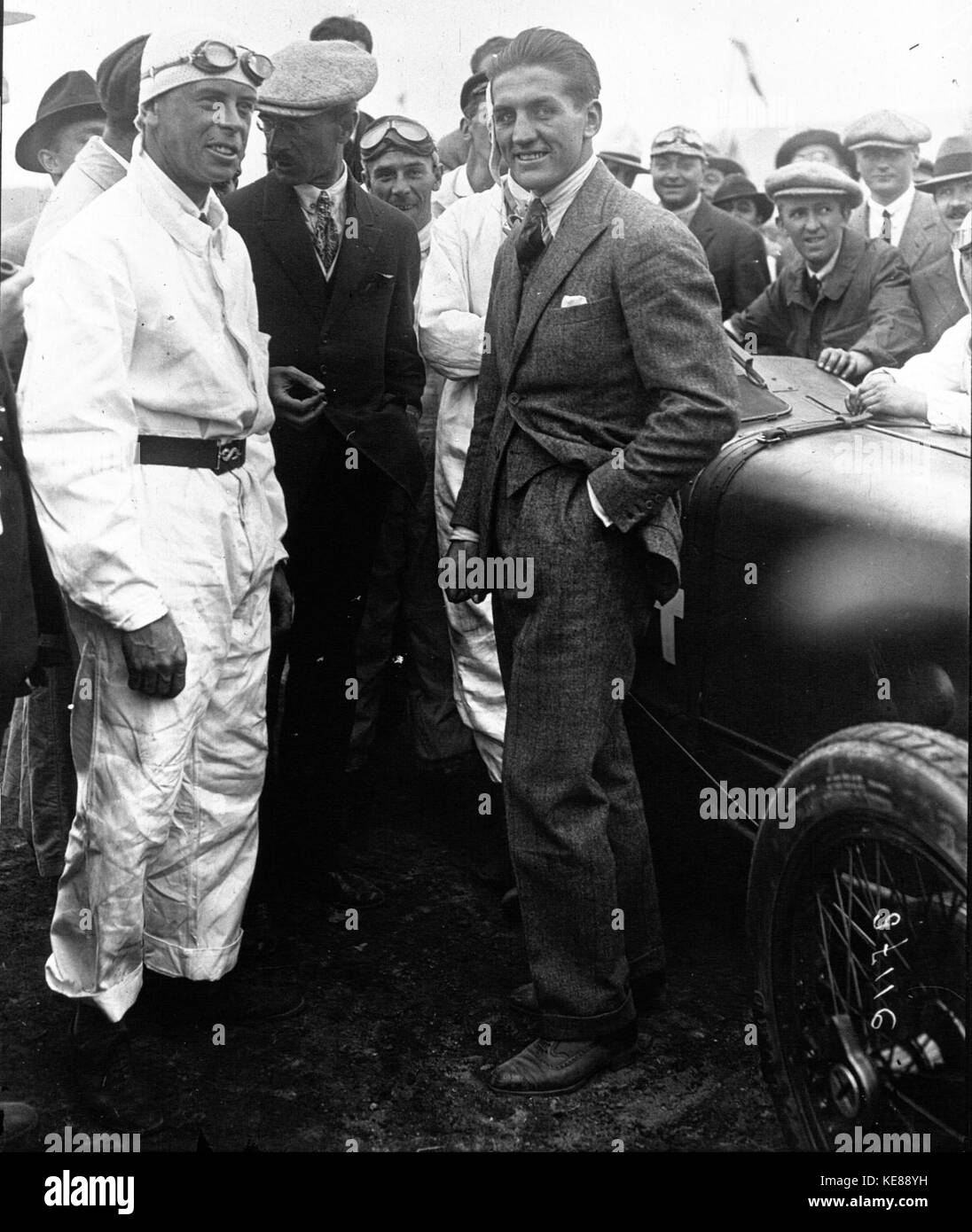 Carpentier und Kenelm Lee Guinness beim Grand Prix von Frankreich 1921 Stockfoto