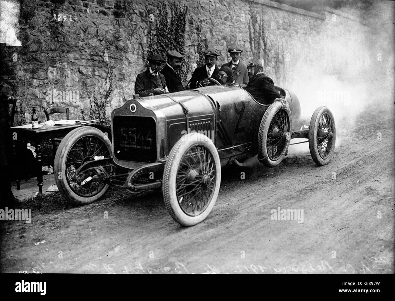 Rieckers in seinem Minerva beim Grand Prix von Frankreich in Dieppe 1912 Stockfoto