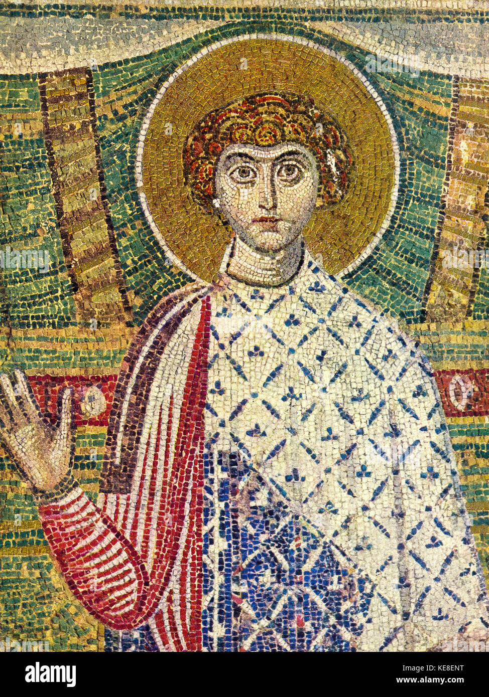 Griechenland thessaloniki Basilika San demetrios. Das Mosaik der VII jahrhundert-st Demetrio Stockfoto