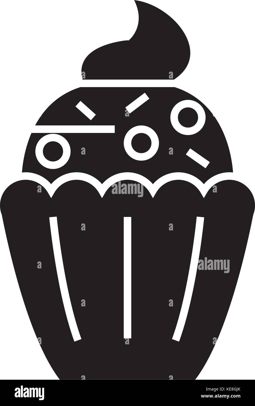 Cupcake Symbol, Vector Illustration, schwarze Zeichen auf isolierten Hintergrund Stock Vektor