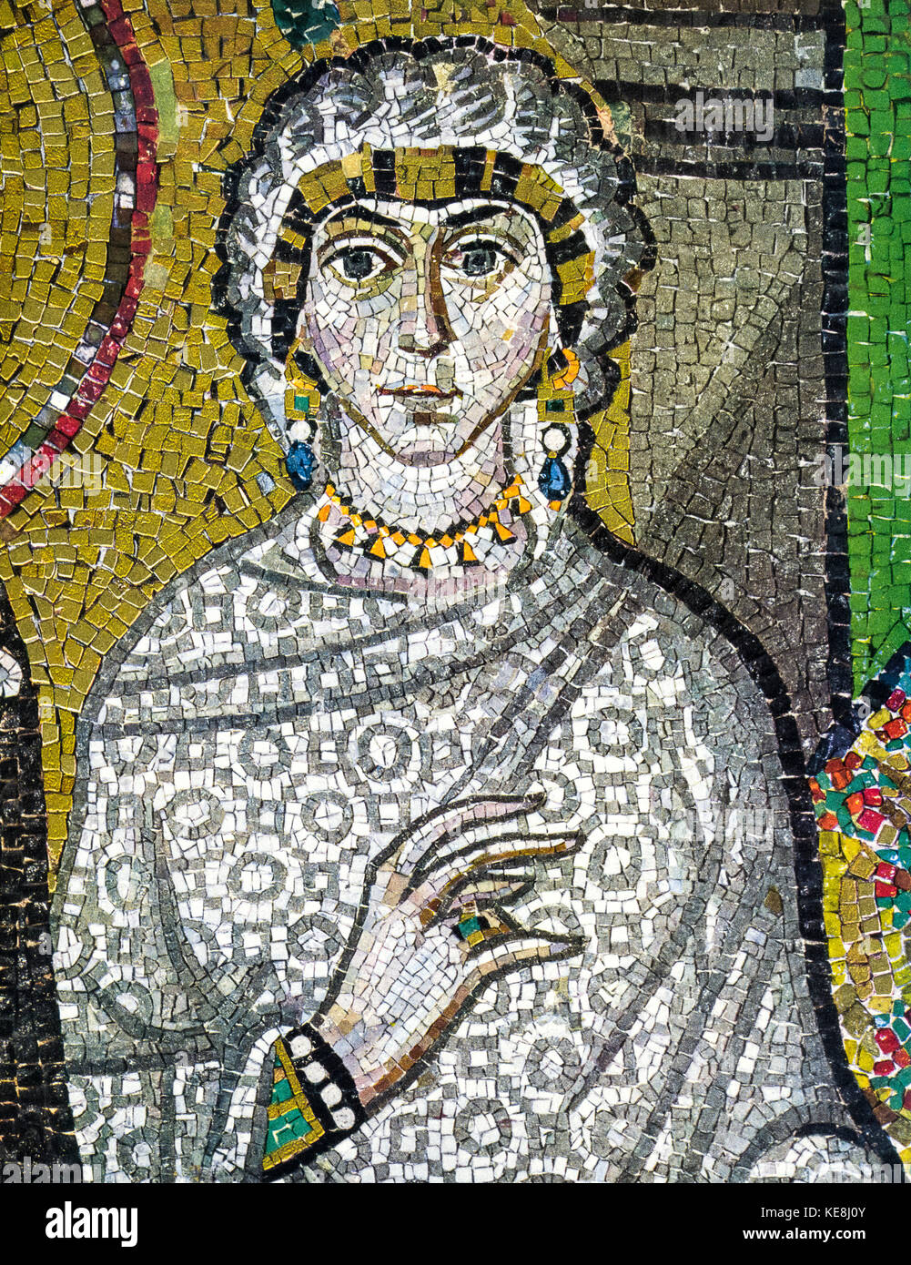 Italien Emilia Romagna ravenna Basilika Saint vitale Chor Mosaik - Porträt einer patrizier - insbesondere von Mosaik Kaiserin Theodora und seinen Hof - vor 547 Stockfoto