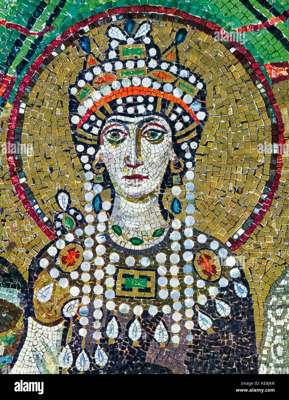 Italien Emilia Romagna ravenna Basilika Saint vitale Chor Mosaik - die Kaiserin Theodora und ihr Hof - insbesondere der Kaiserin Theodora vor 547 Stockfoto