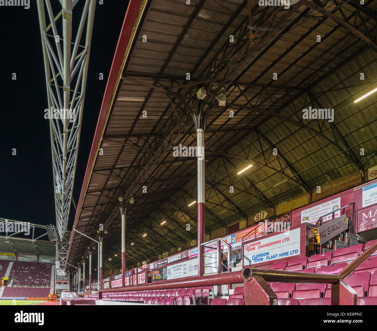 Die archibald Leitch, die Haupttribüne im Tynecastle wird in den Wiederaufbau der Fußball am Herzen', Edinburgh, Schottland, Großbritannien Stockfoto