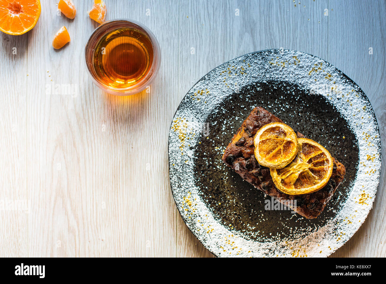 Whisky und orange Ingwer Kuchen Stockfoto