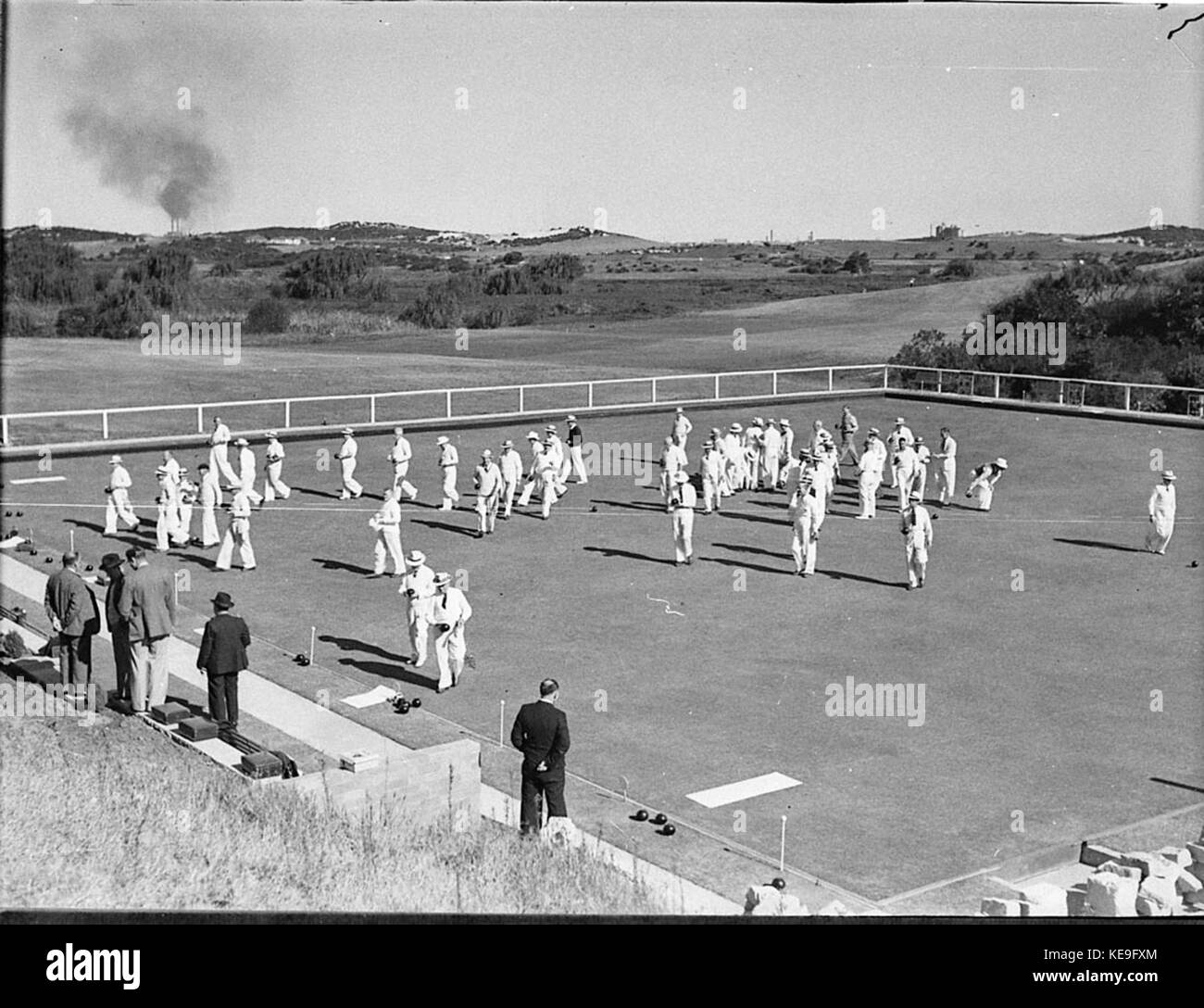 36955 Eröffnung der Lakes Golf Club bowling green Stockfoto