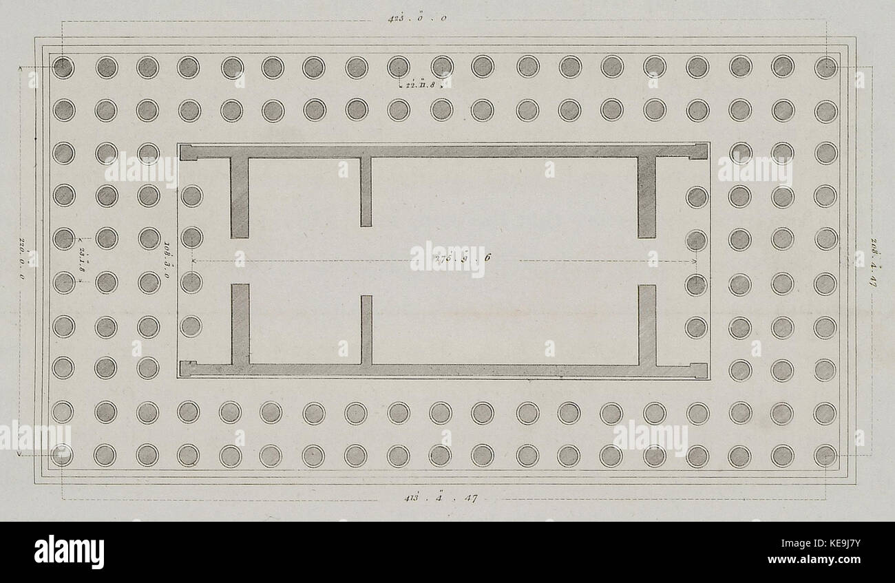 Plan der Tempel der Artemis in Ephesos, Türkei Wilkins William 1807 Stockfoto