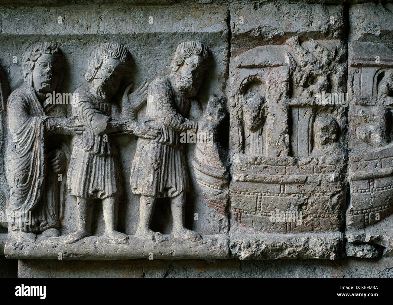 Romesque Skulptur, 12. Jahrhundert Stockfoto