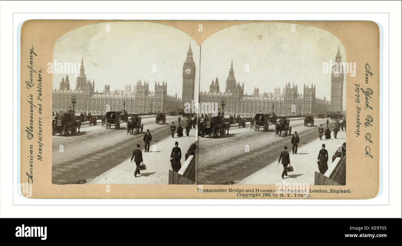 Die Westminster Bridge und Houses of Parliament London England C. 1900 Stockfoto