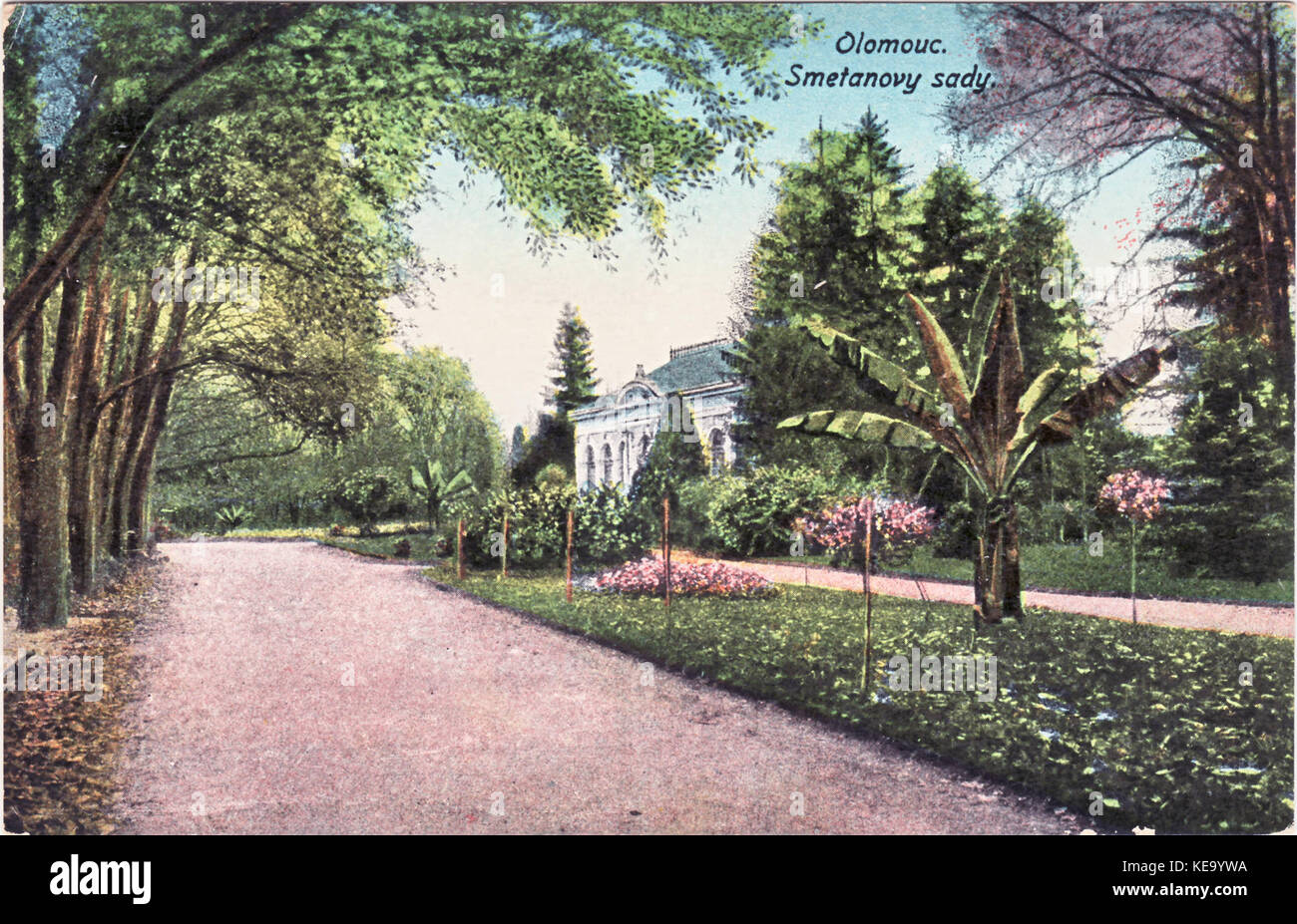 Smetanovy sady in Olomouc, historische Bild Stockfoto