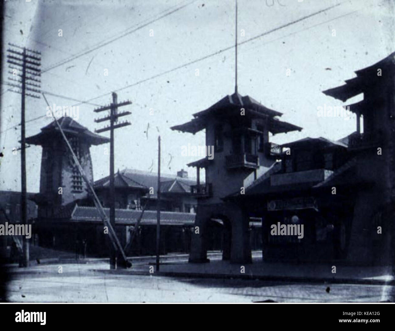 Toledo, Ohio Central Railroad Station und Macklin Hotel, ca. 1905 Stockfoto