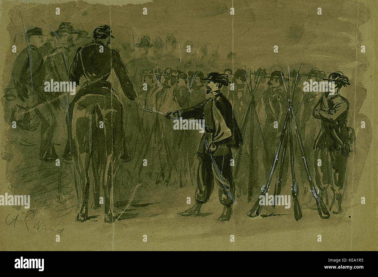 Kapitulation der aufständischen Garibaldi Wachen an die US-Kavallerie (7/8) Stockfoto
