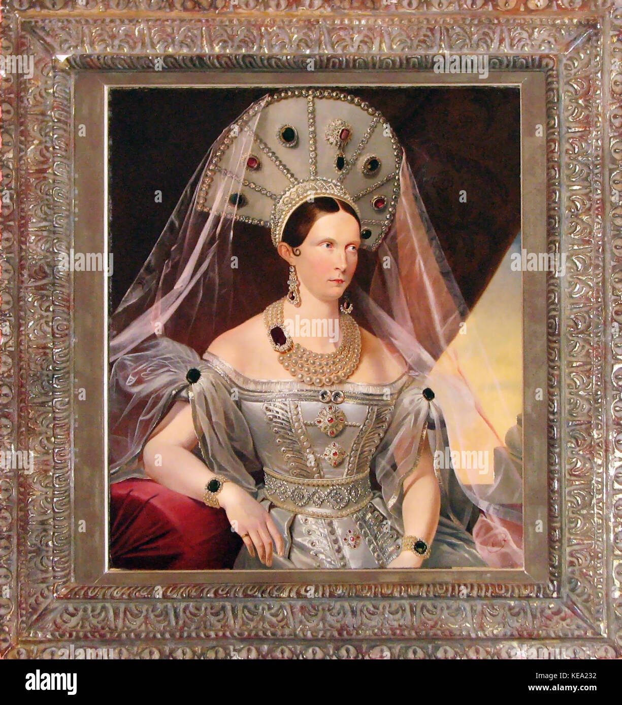 Alexandra Feodorovna in russischen Kleid von Hessen nach Kruger (Tsarskoe Selo) Stockfoto