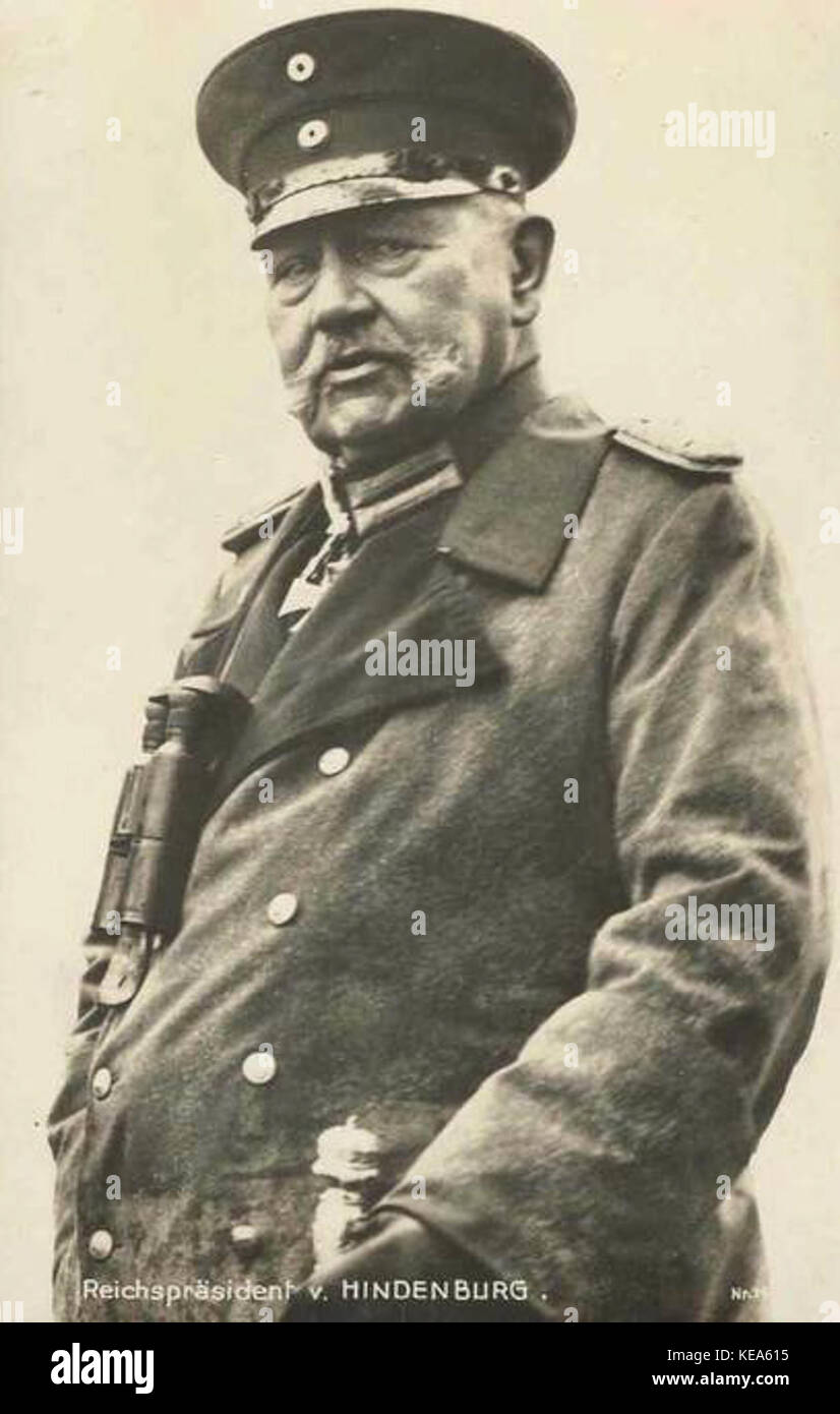 Reichspraesident Paul von Hindenburg Stockfoto