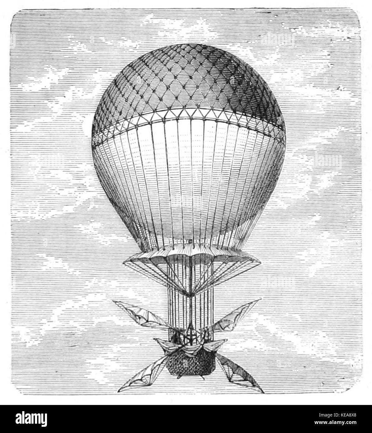 Wundervolle Ballonaufstiegen, 1870 Blanchard's Ballon Stockfoto