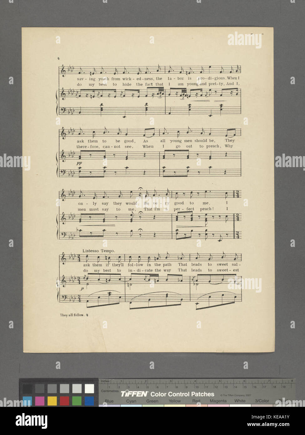 Sie alle folgen mir (NYPL Hades 610168 1819202) Stockfoto