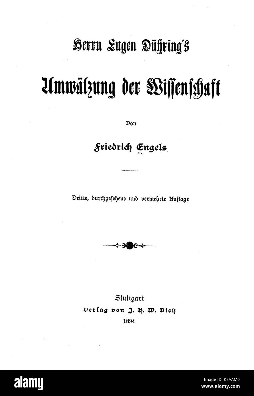 Anti Duhring Abdeckung Stockfoto