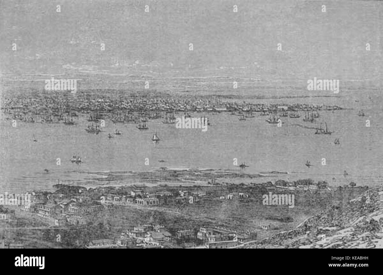 Anzeigen von Montevideo im 19. Jahrhundert Stockfoto