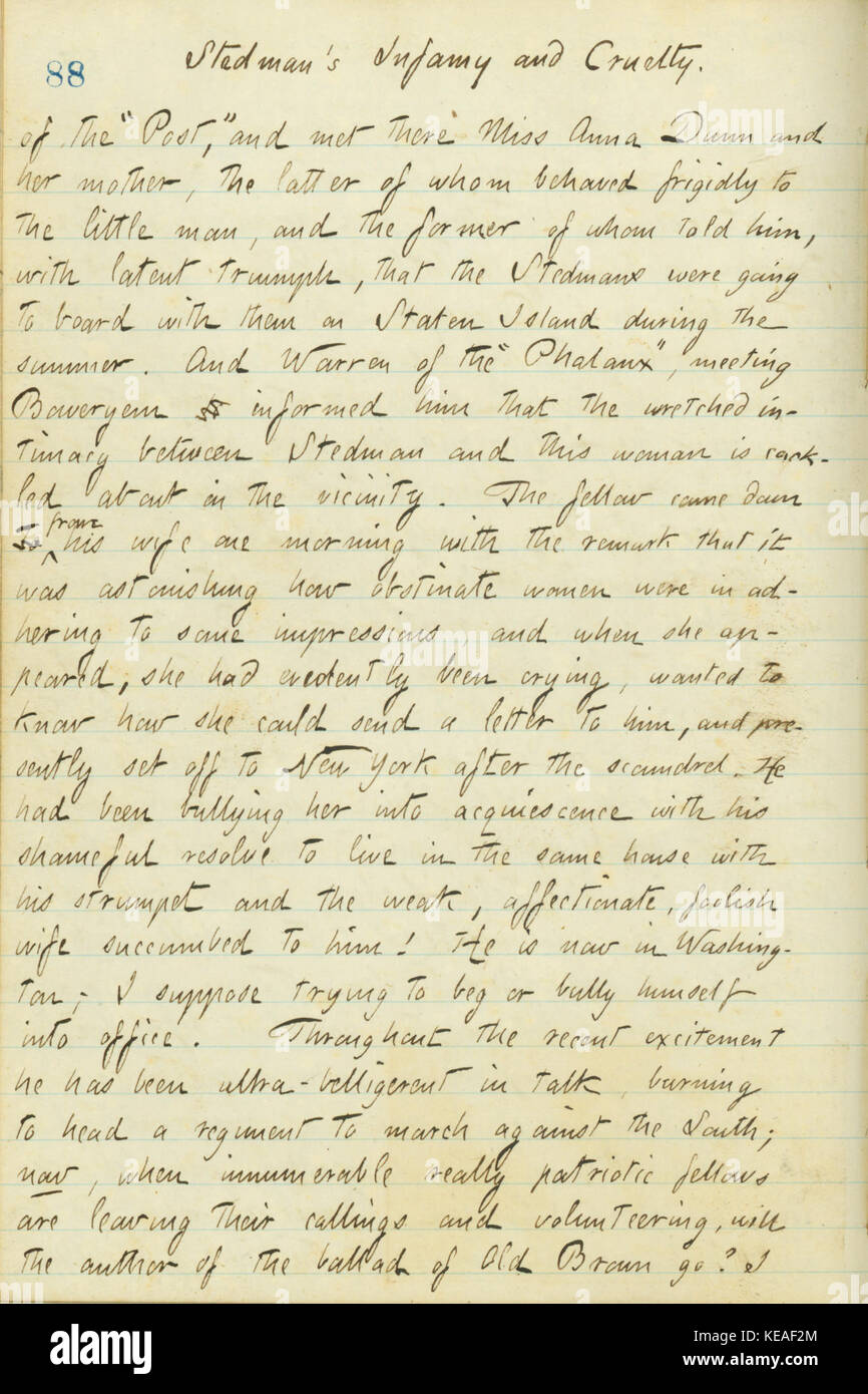 Thomas Butler Gunn Tagebücher, Band 16, Seite 104, 16. April 1861 Stockfoto
