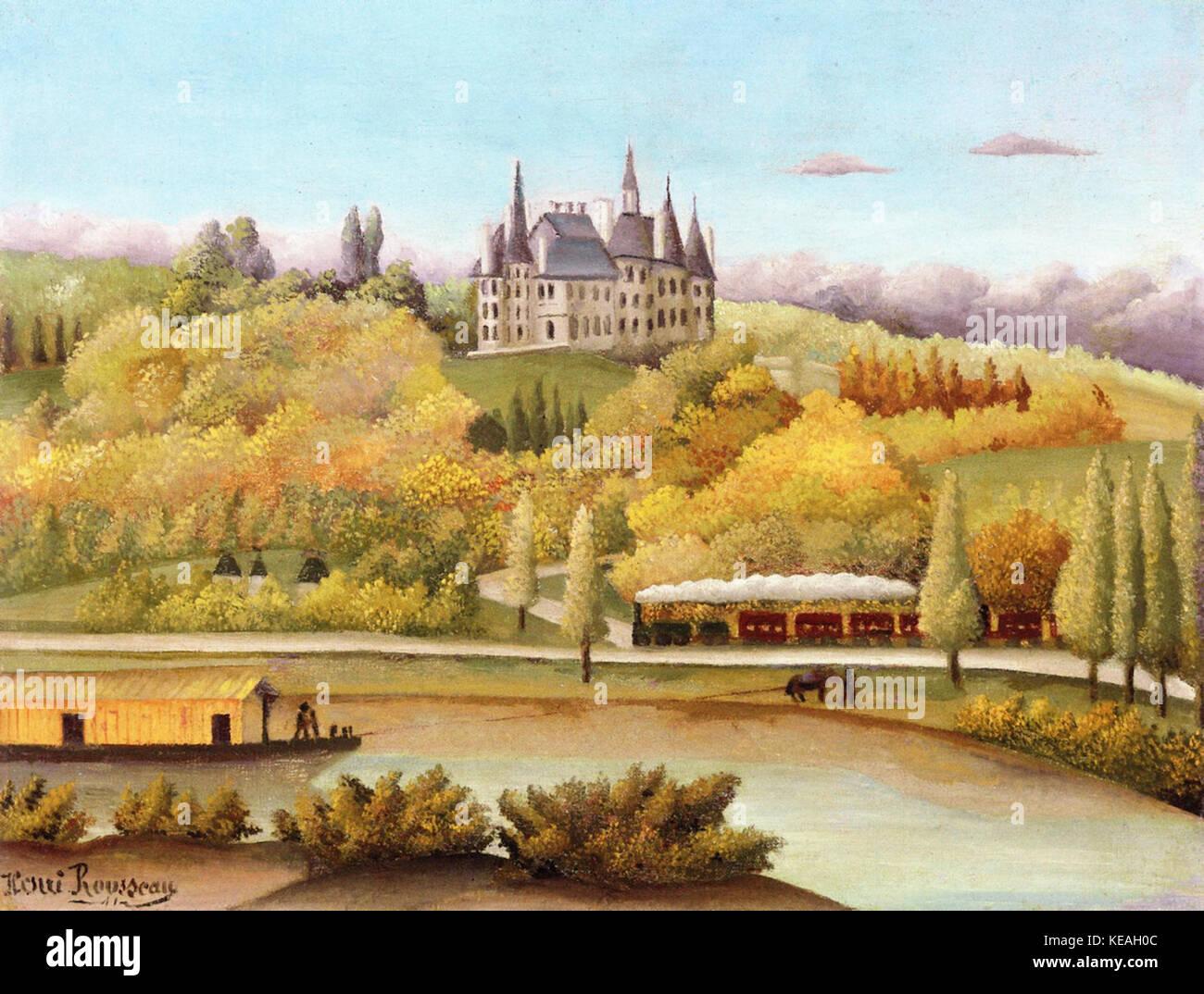 Henri Rousseau den Ufer der Marne. Stockfoto