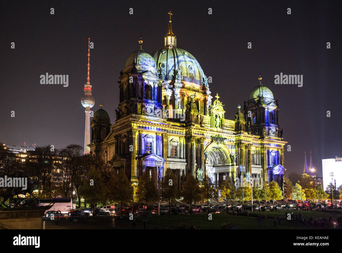 Berliner Dom, Festival der Lichter 2017, Berlin, Deutschland Stockfoto
