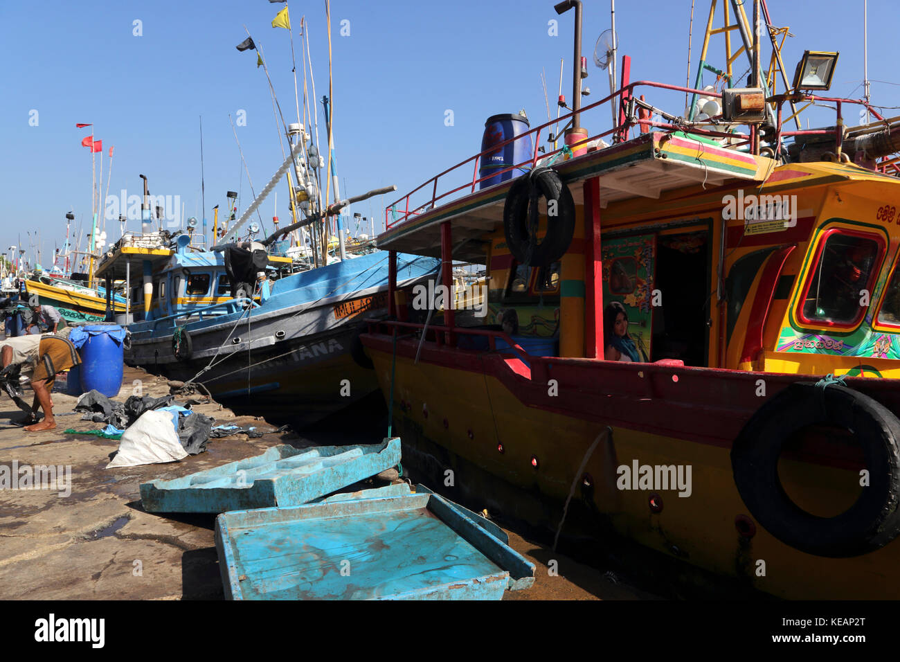 Mirissa Fischereihafen Südprovinz Sri Lanka Stockfoto