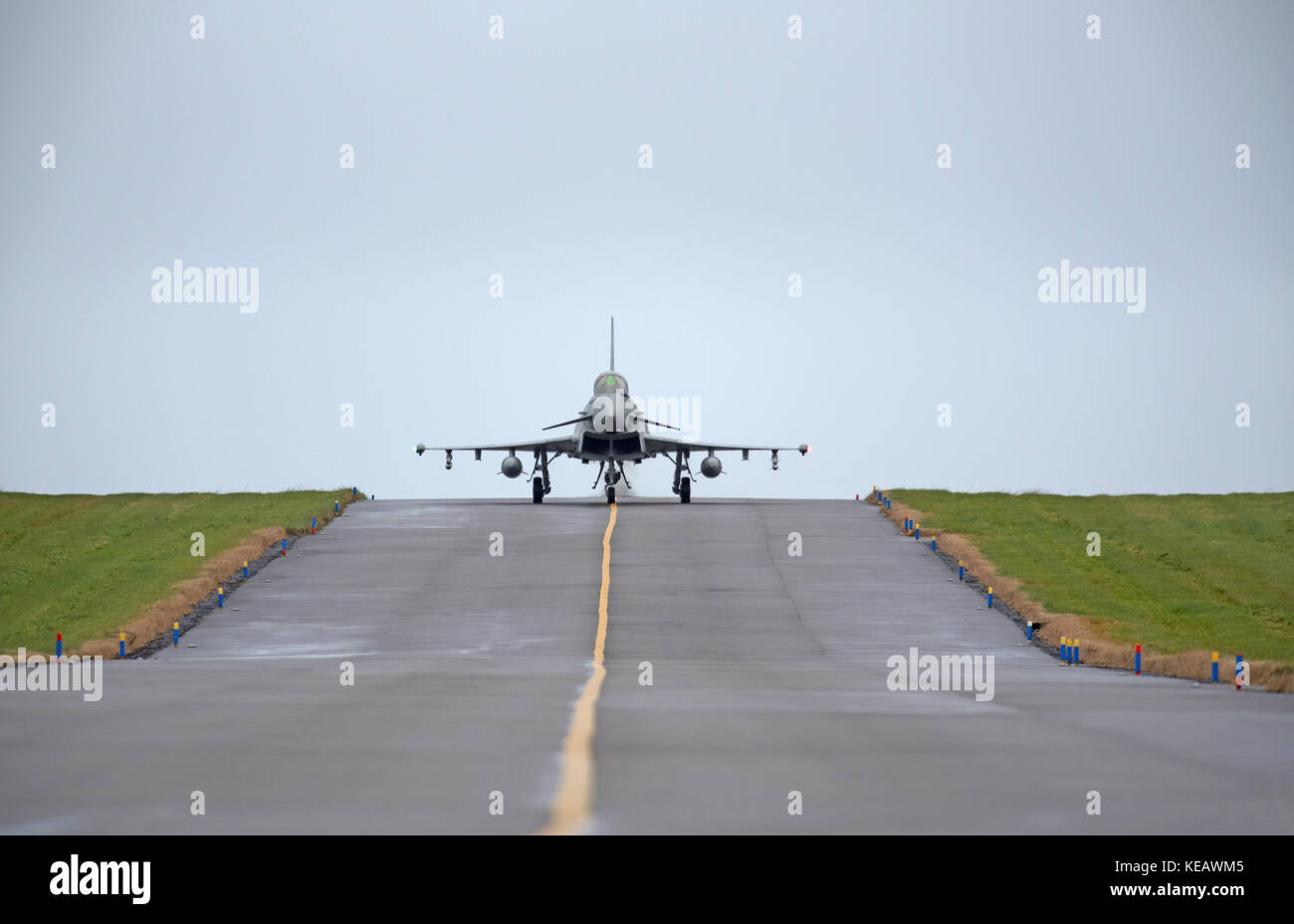 Raf Eurofighter Typhoon Flugzeugen im Jahr 2017 NATO JOINT warrior Ausübung, die weg von der Nord- und Westküste Schottlands. Stockfoto