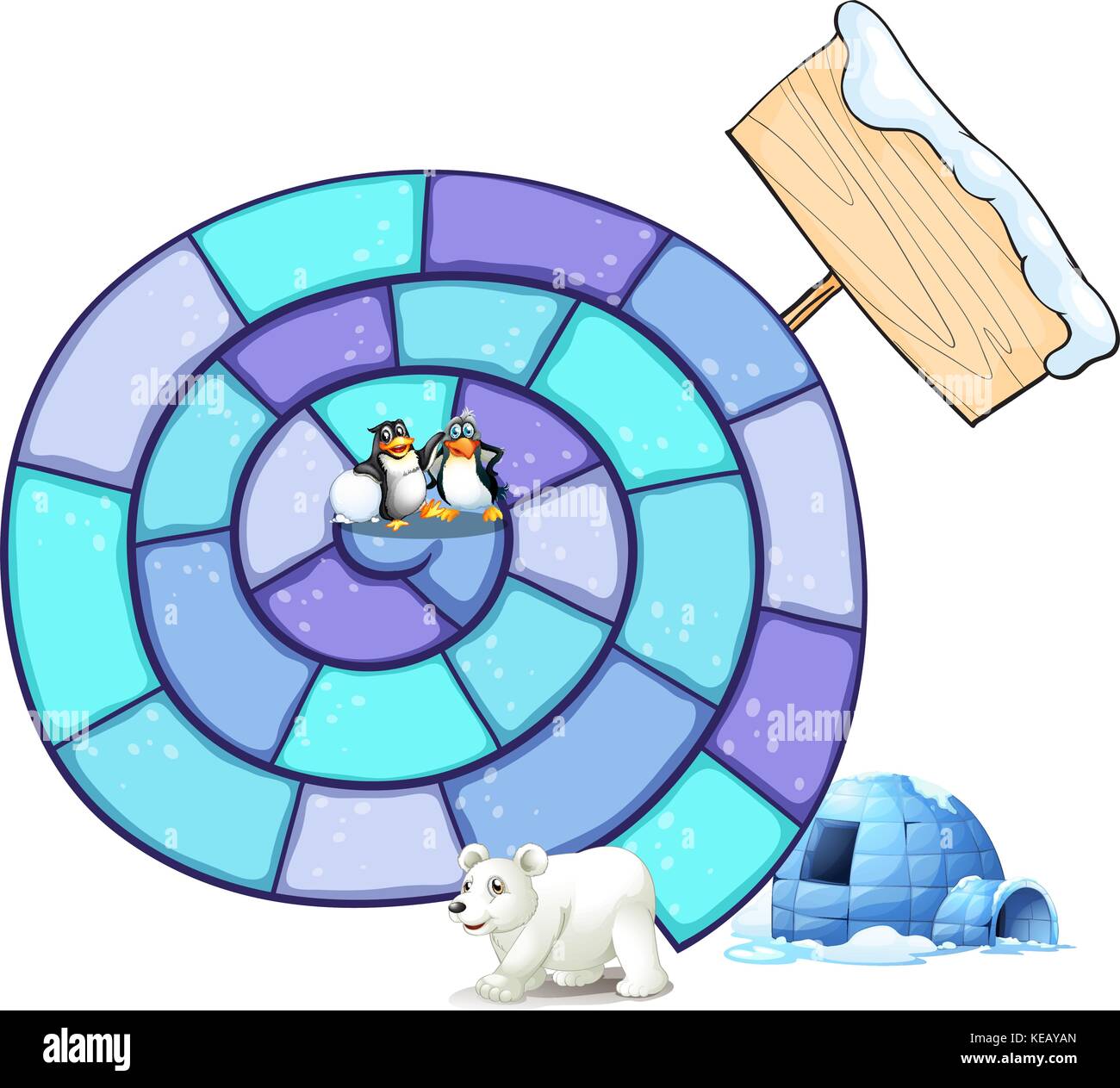 Abbildung: ein Puzzle-spiel mit Pinguin und Eisbär Stock Vektor