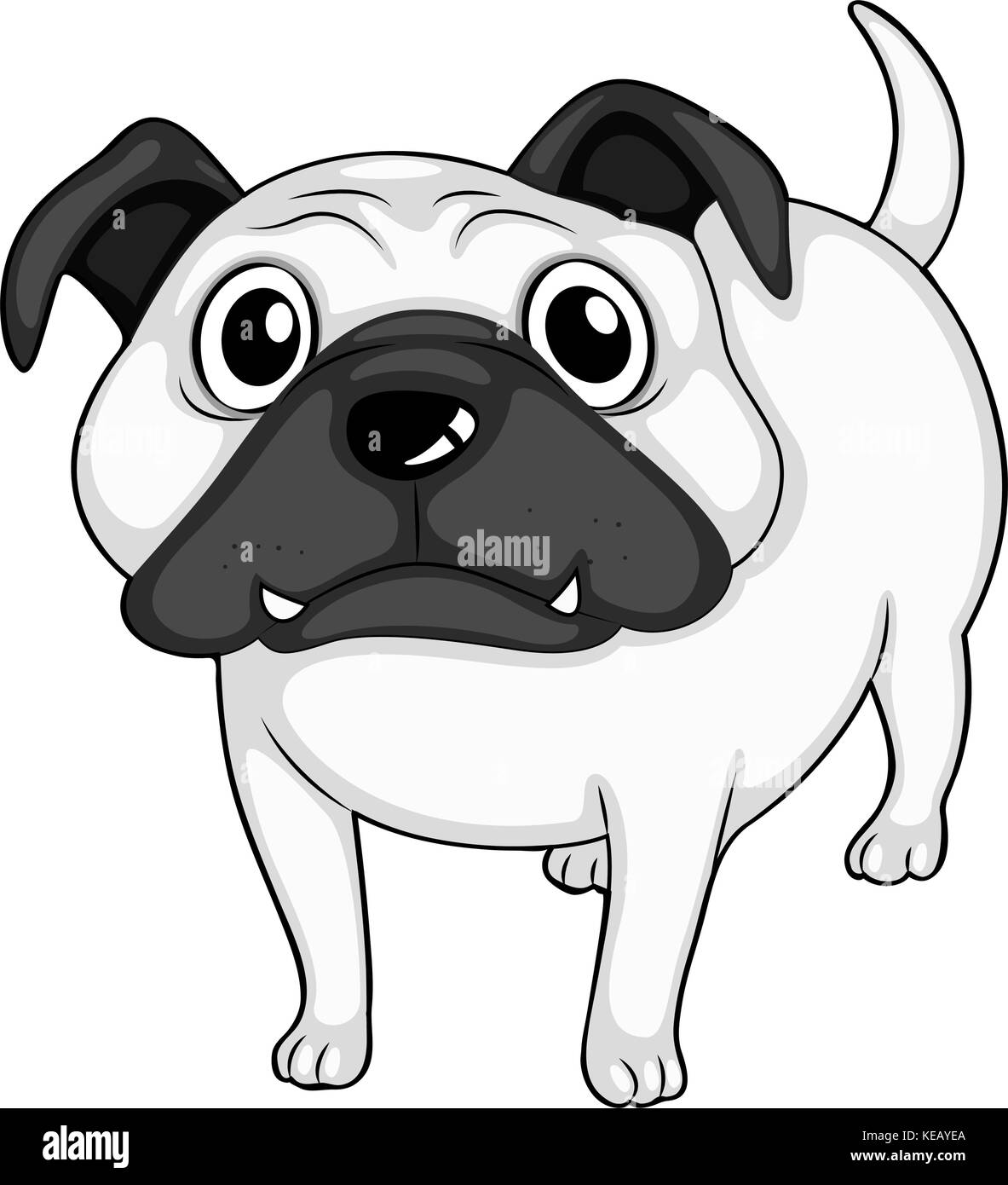 Doodle niedlichen Bulldogge allein stehend Stock Vektor