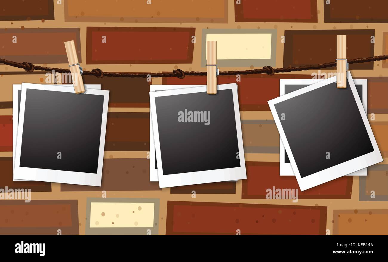 Abbildung: Bilderrahmen aufhängen Stock Vektor