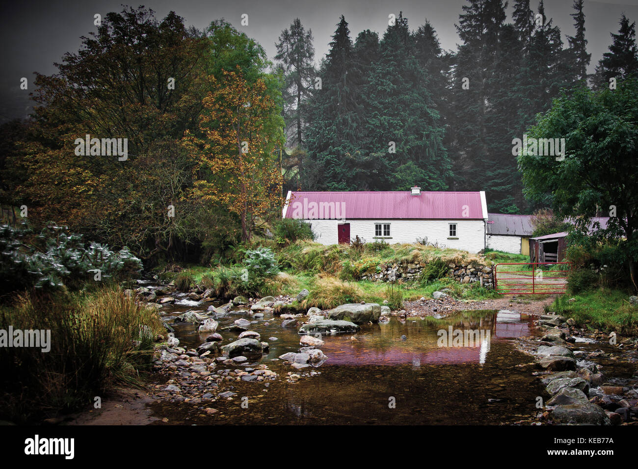 Red Roof Cottage, in den Wicklow Mountains, Irland Stockfoto