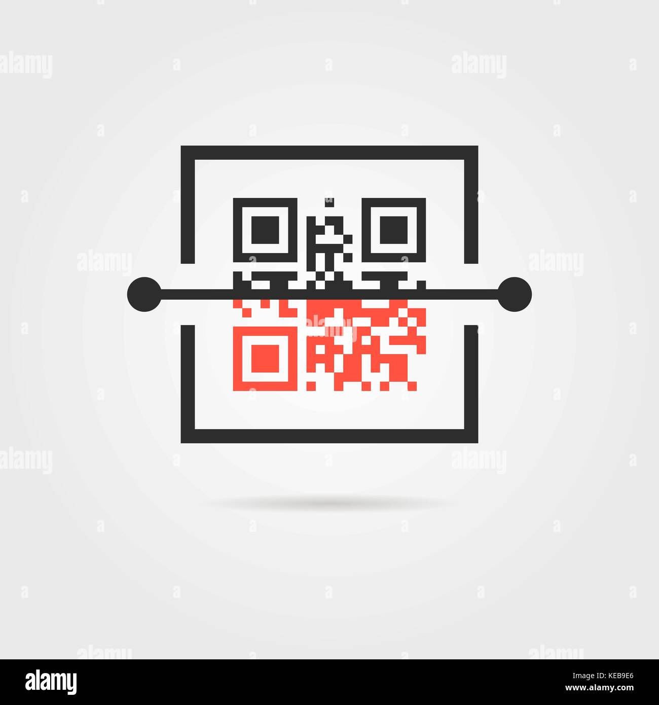 Qr-Symbol mit Schatten Scan Stock Vektor