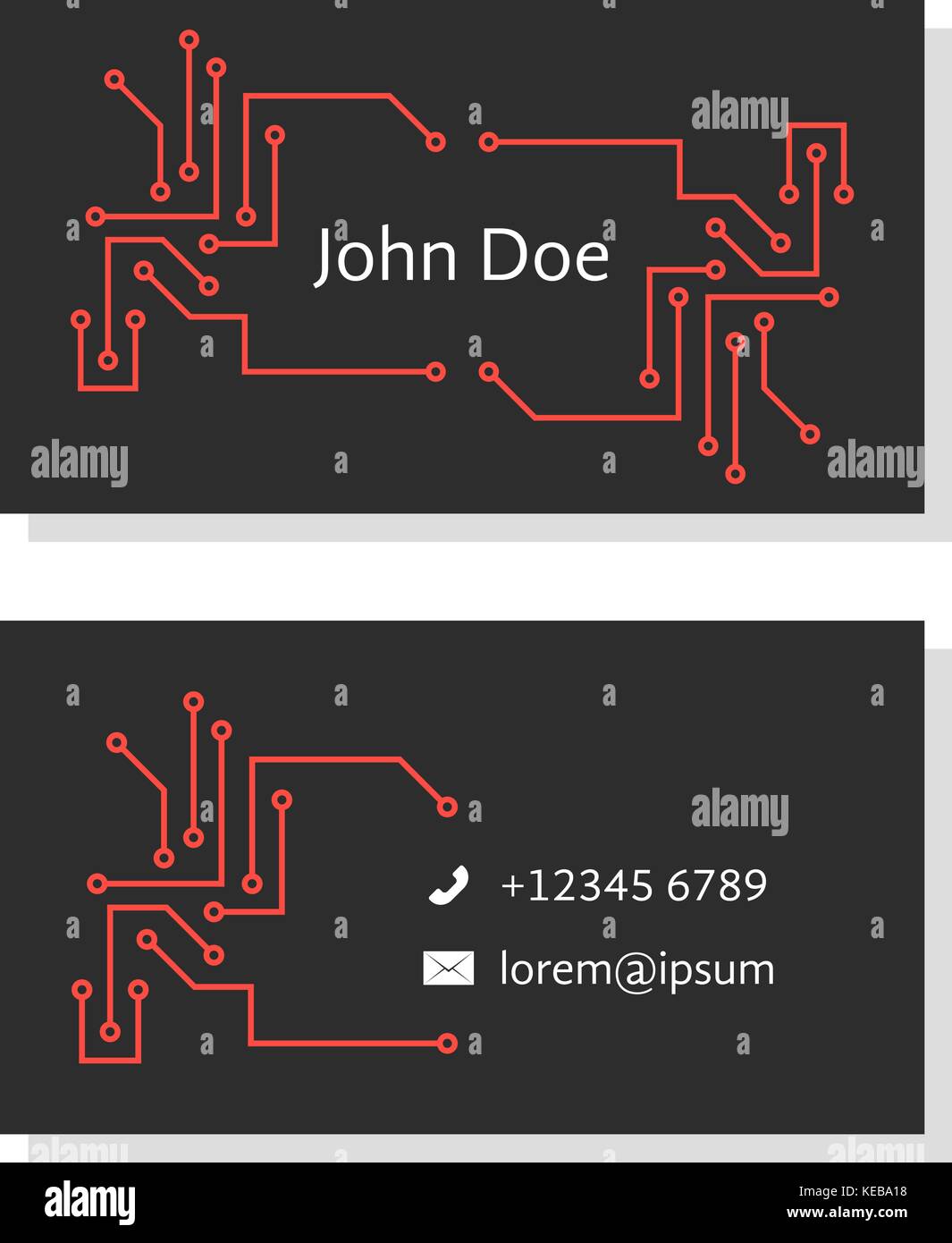 Schwarz Business Card mit pcb-Elemente Stock Vektor