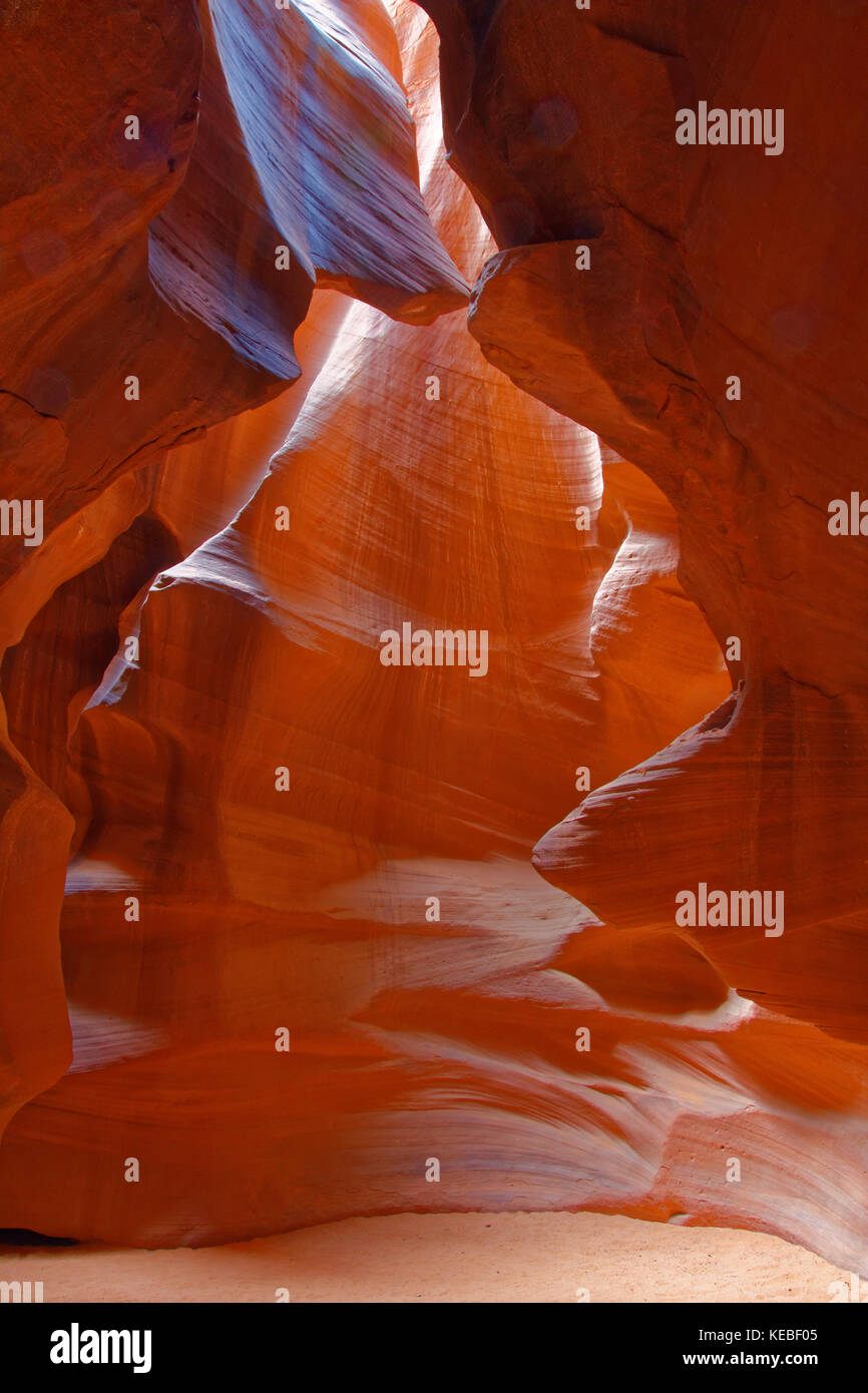 Komplizierte Formen und Muster der markanten Felsformationen des Upper Antelope Canyon in Arizona, USA Stockfoto