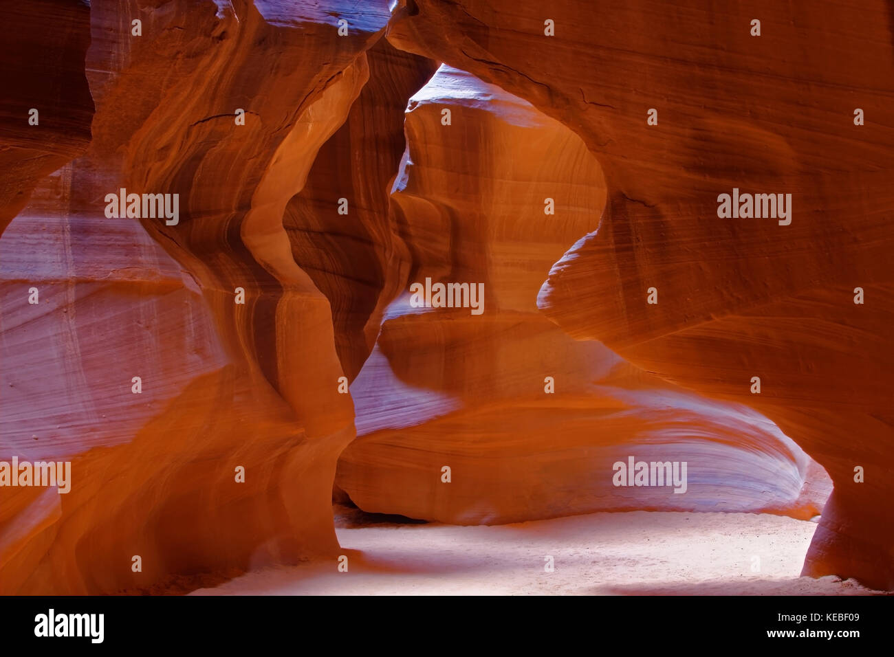 Komplizierte Formen und Muster der markanten Felsformationen des Upper Antelope Canyon in Arizona, USA Stockfoto