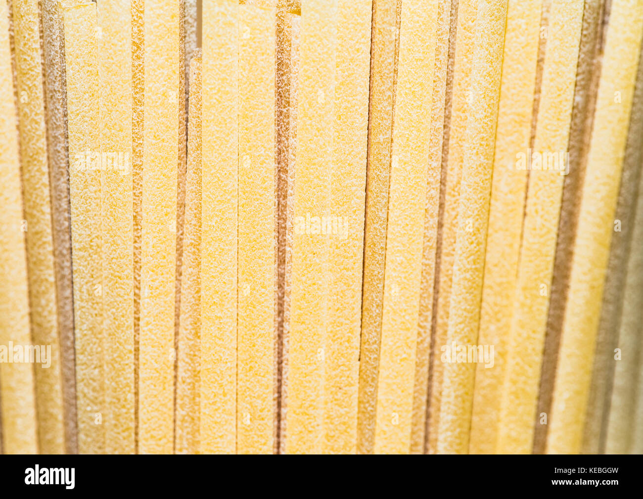 Eine abstrakte Makroaufnahme einiger spaghetti Sticks. Stockfoto