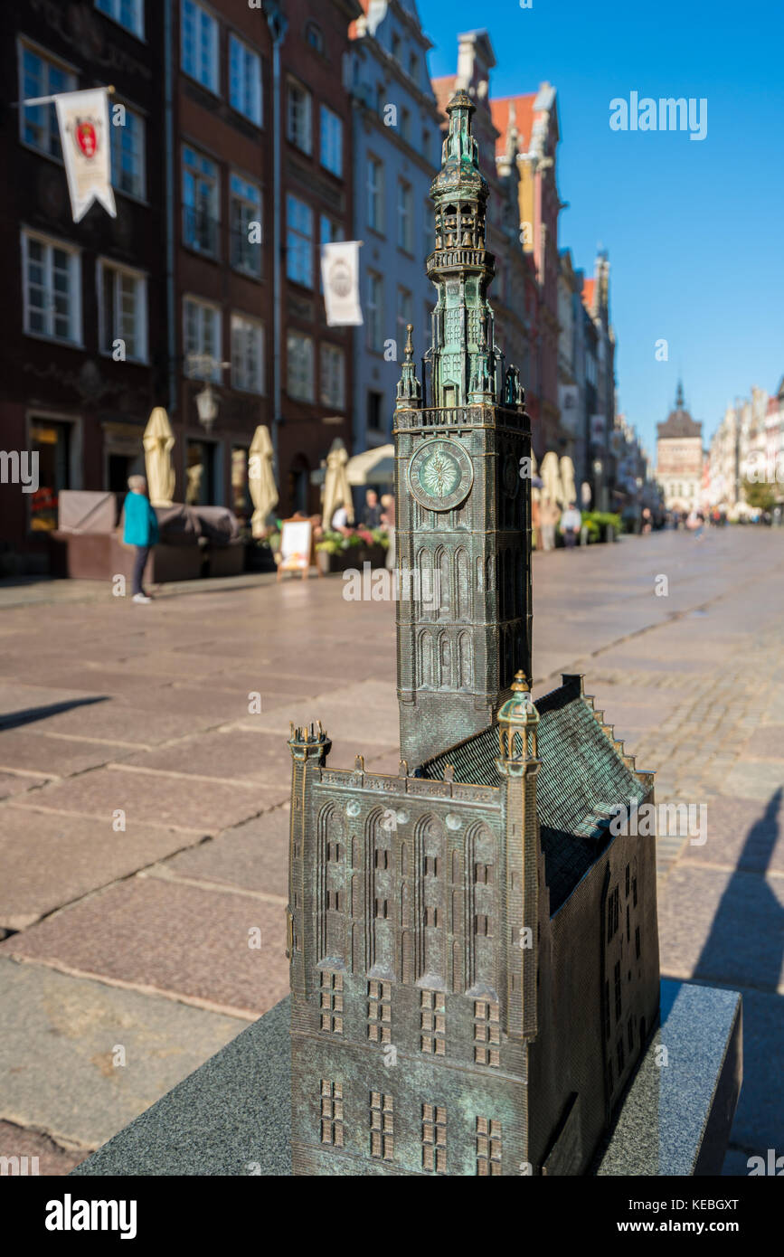 Modell der alten Hauptstraße Rathaus in Danzig, Polen Stockfoto