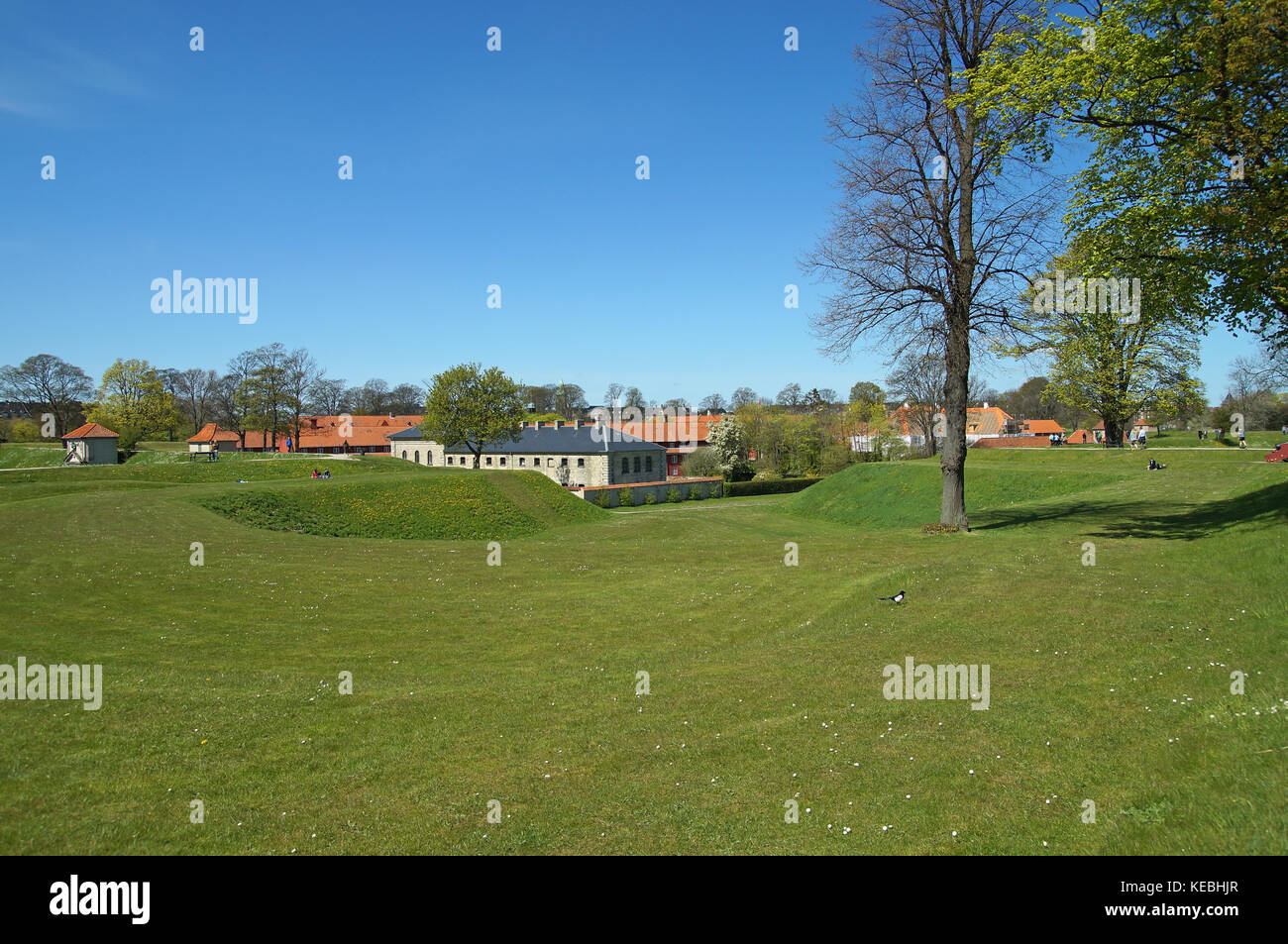 Die Zitadelle ist ein Stern Festung Kastellet in Kopenhagen entfernt. Es ist von einem berühmten öffentlichen Park umgeben. Stockfoto