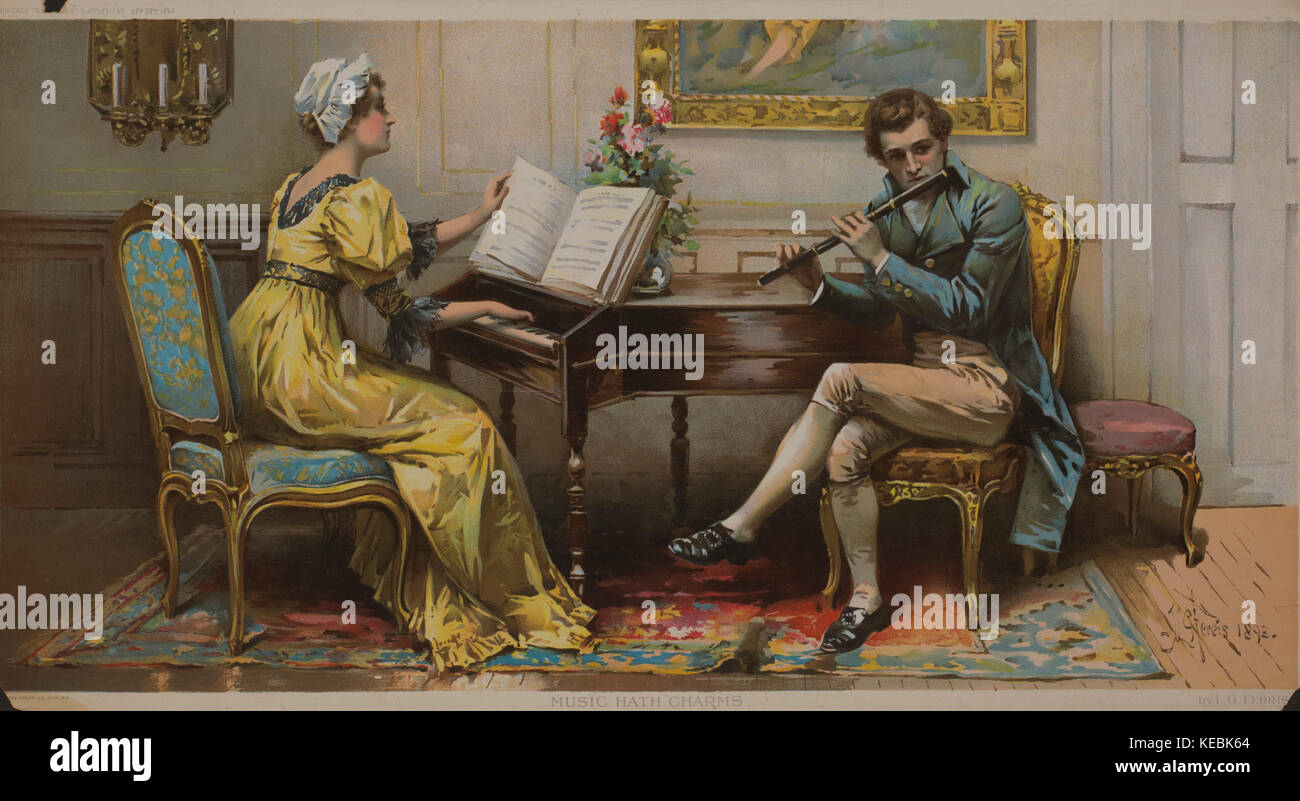 Musik hat Charme, Chicago Tribune Kunst ergänzen, Kunst von L.g. Ferris, 1894 Stockfoto