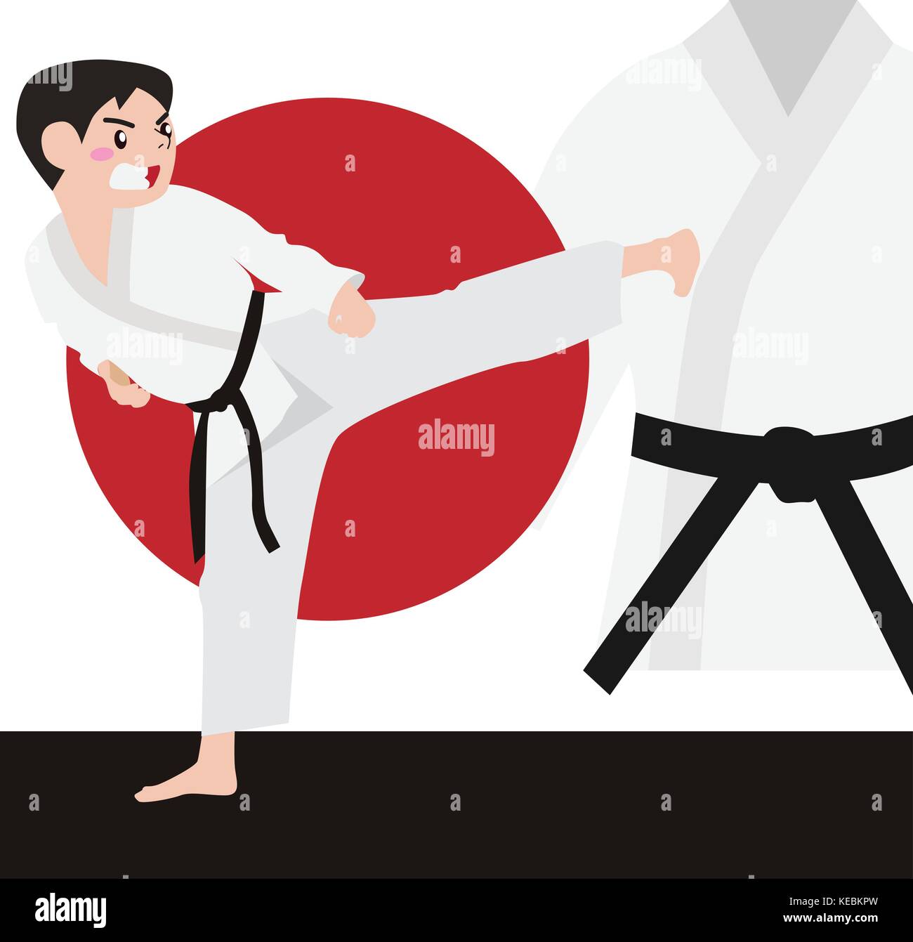 Karate athletischer Sport Vektor cartoon Abbildung Stock Vektor