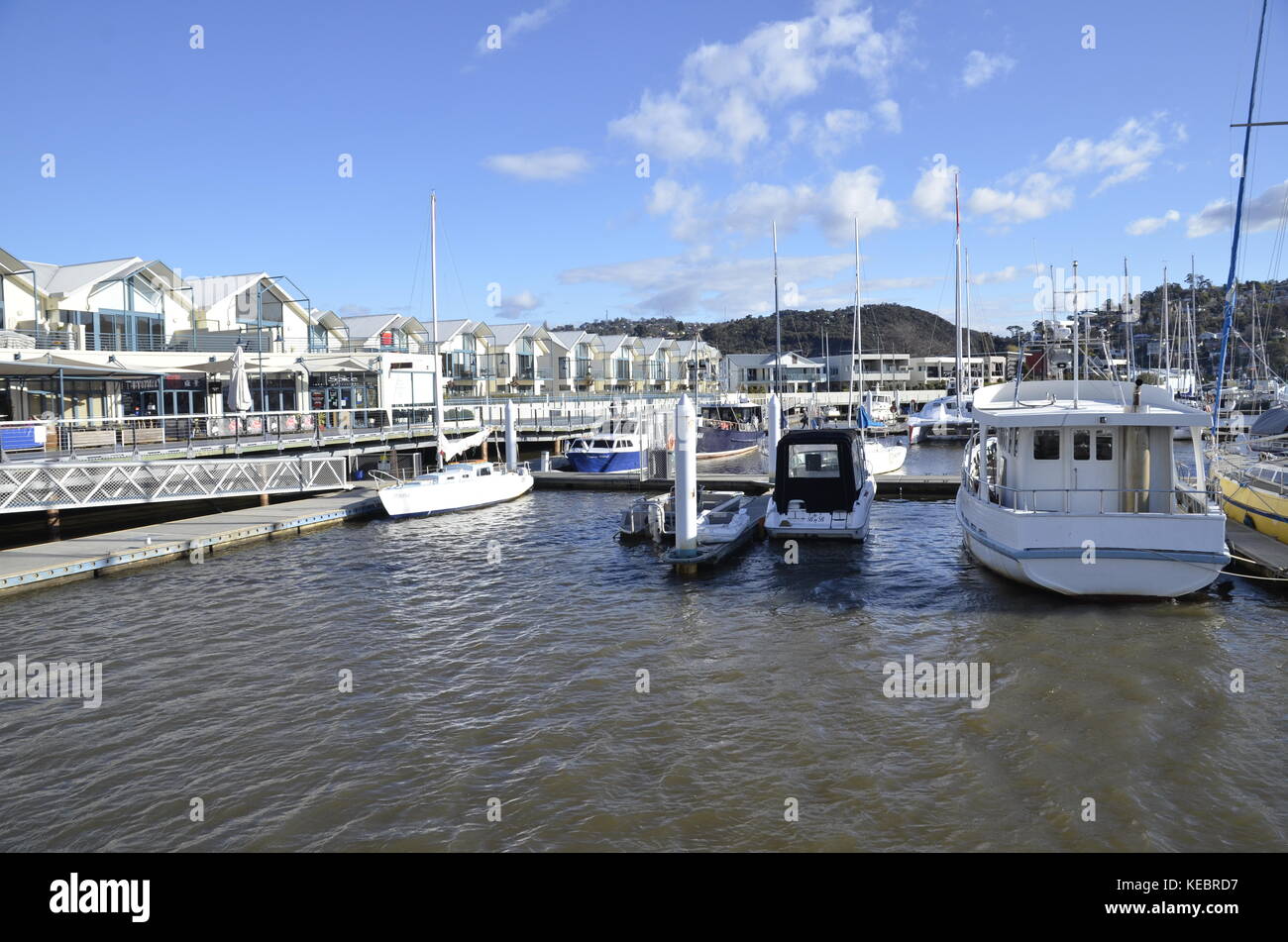 Peppers Seaport, die Promenade und den Hafen auf dem Tamar River in Launceston, Tasmanien, Australien Stockfoto