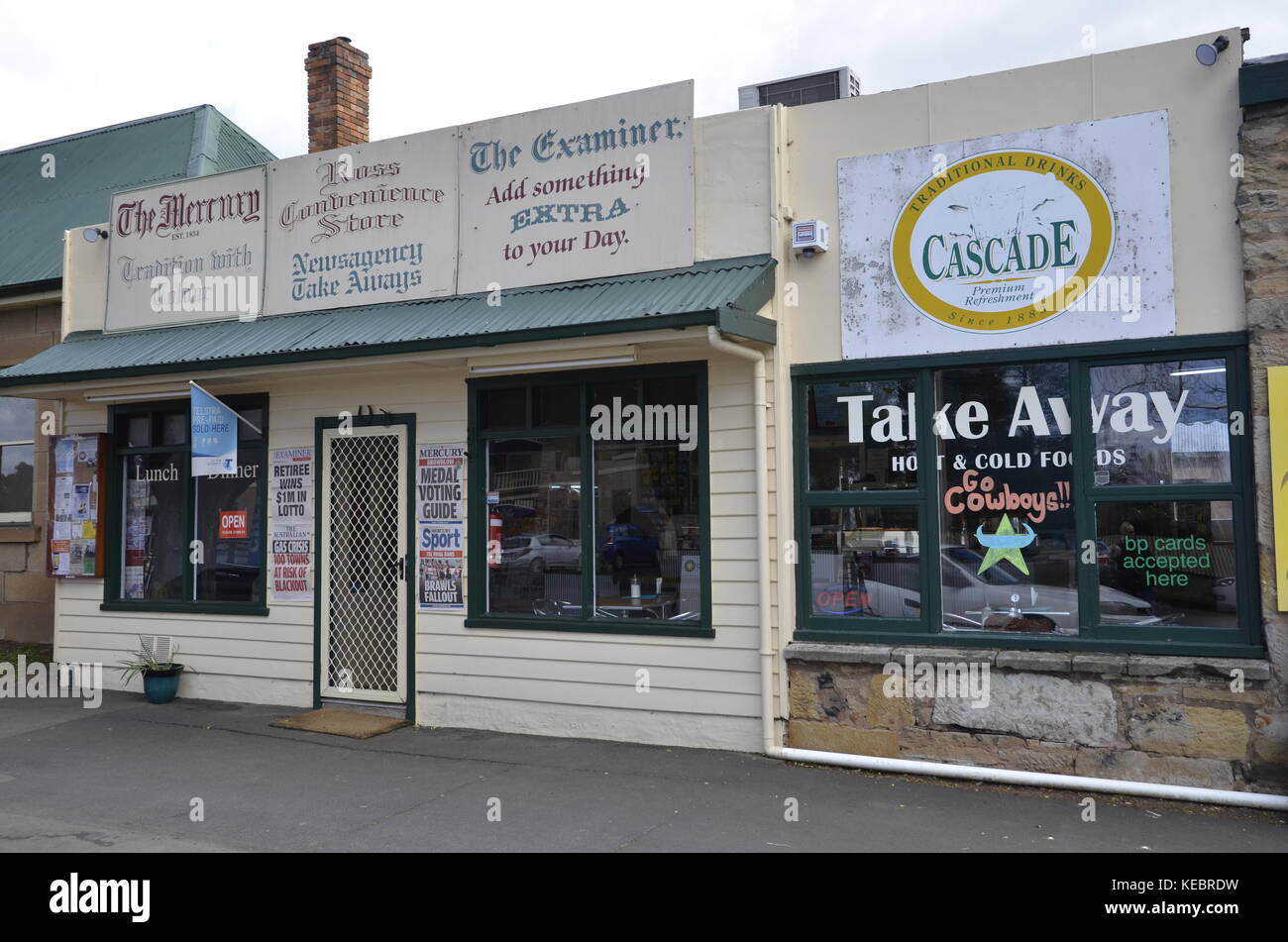 Der General Store in dem historischen Dorf Ross im Zentrum von Tasmanien, für seine Verurteilung vermerkt Stockfoto