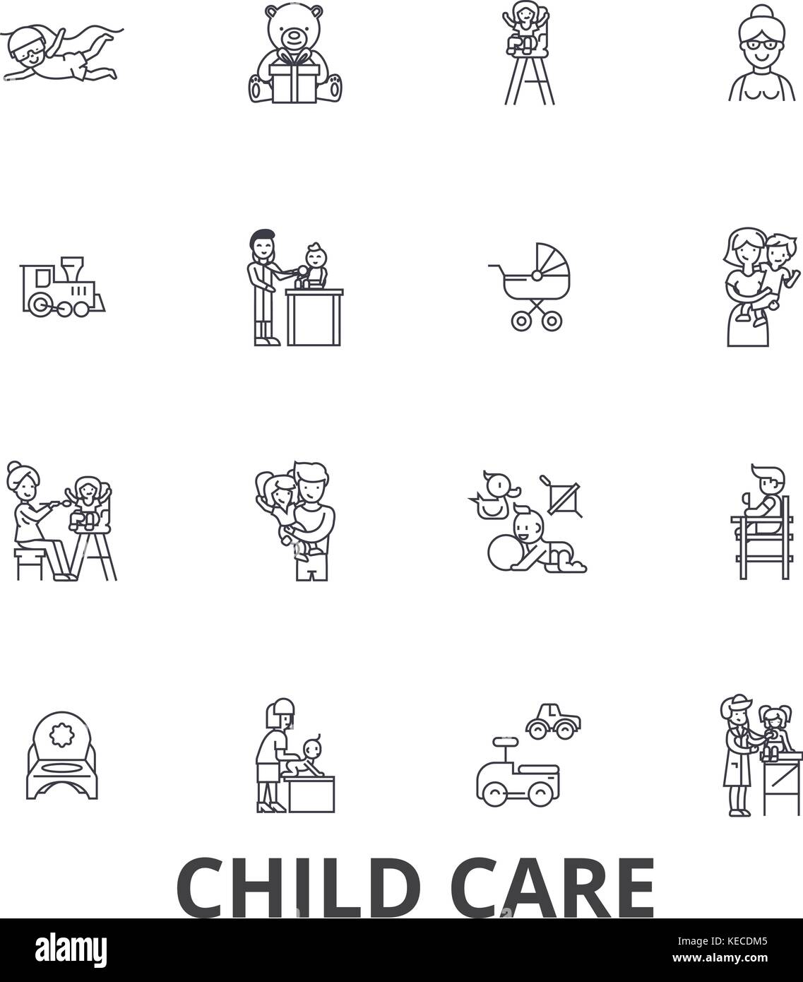 Kinderbetreuung Babysitter Kindergarten Tagesmutter Kindergarten Kinder Kindertagesstatte Zeile Fur Symbole Bearbeitbaren Anschlage Flache Design Vector Illustration Symbol Konzept Lineare Zeichen Isoliert Stock Vektorgrafik Alamy