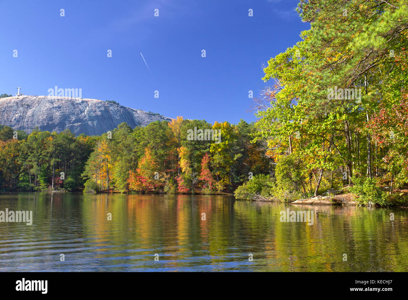 Stone Mountain Park, GA im Herbst Laub Stockfoto