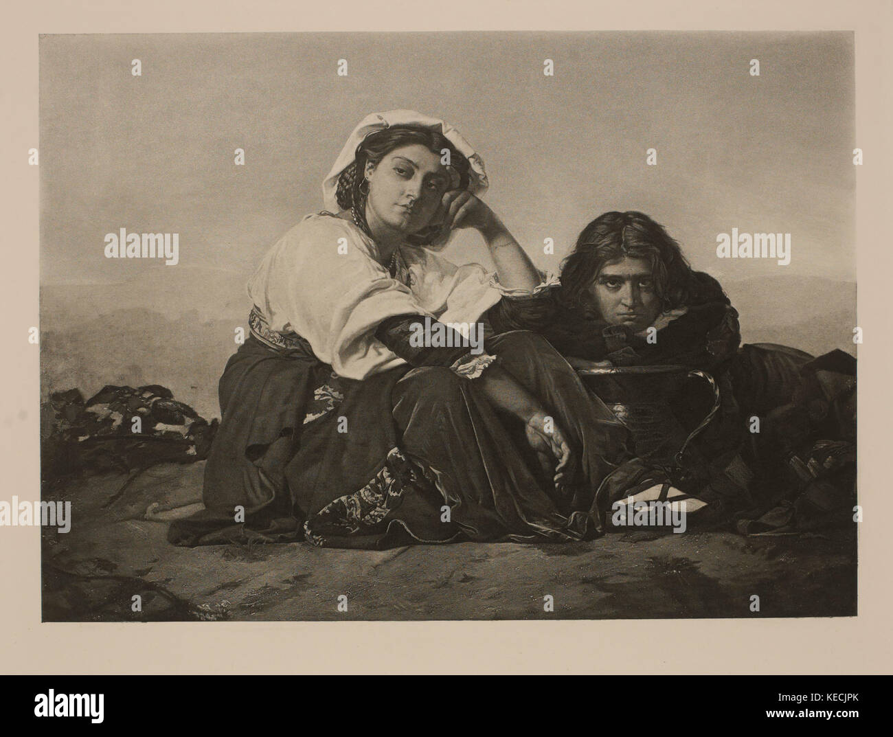 Ruhe, le repos, photogravüre Drucken aus der ursprünglichen Gemälde von Henri Lehmann, die Meisterwerke der französischen Kunst von Louis Viardot, von Tiefdruck goupil et Cie, Paris, 1882, gebbie & Co., Philadelphia, 1883 veröffentlicht. Stockfoto