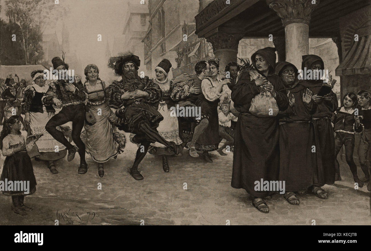 Tag der Fete, Jules Garnier, photogravüre Drucken aus dem Original 1879 von Jules, Garnier, die Meisterwerke der französischen Kunst von Louis Viardot, von Tiefdruck goupil et Cie, Paris, 1882, gebbie & Co., Philadelphia, 1883 veröffentlicht. Stockfoto