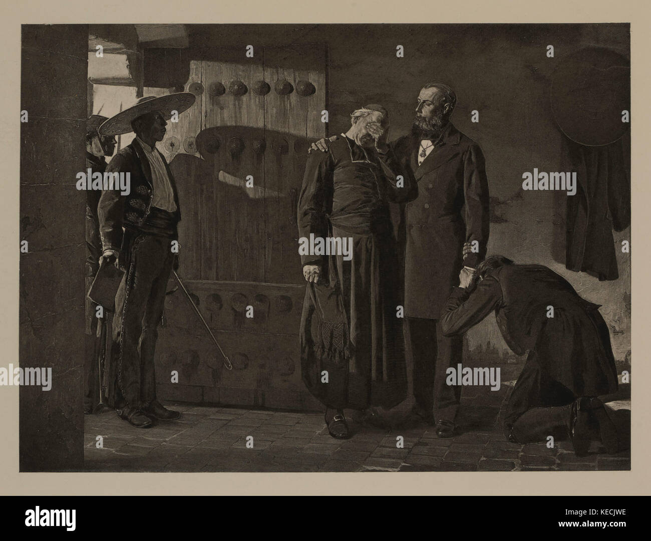 Die letzten Augenblicke von Maximilian, Kaiser von Mexiko, Juni 18, 1867, photogravüre Drucken aus dem Original 1882 von Jean-paul Laurens, die Meisterwerke der französischen Kunst von Louis Viardot, von Tiefdruck goupil et Cie, Paris, 1882, gebbie & Co., Philadelphia, 1883 veröffentlicht. Stockfoto