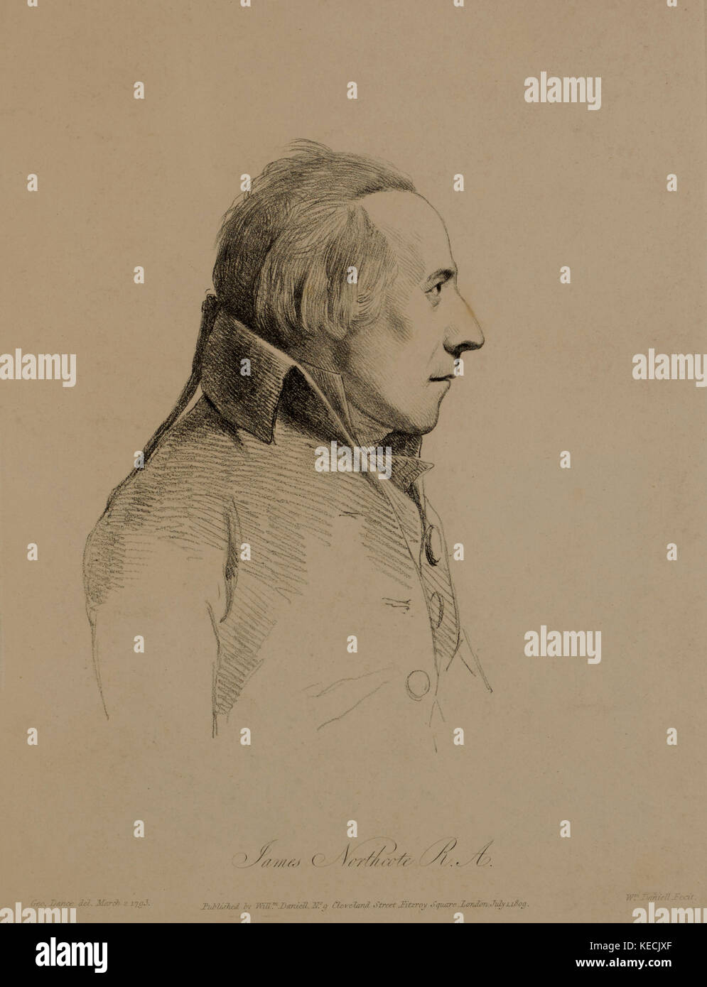 James Northcote, a. a., Radierung von William Daniel aus original Portrait 1793 von George Tanz, 1809 Stockfoto