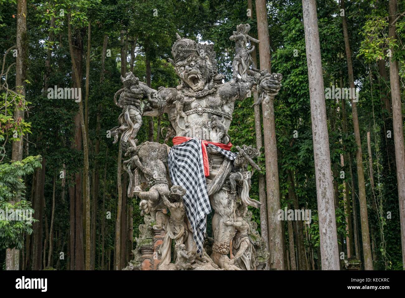 Skulptur der Heiligen Affenwald in Ubud, Bali, Indonesien Stockfoto